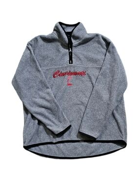 Cincinnati Bearcats Y2k Vtg Nwot 1/4 Zip Pullover Jacket Womens L Gray Fleece